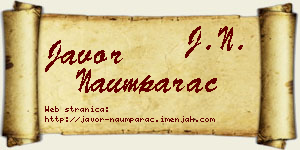 Javor Naumparac vizit kartica